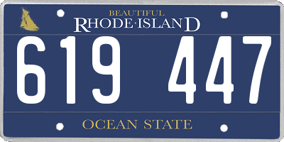 RI license plate 619447