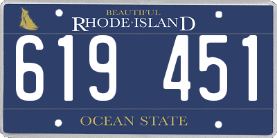 RI license plate 619451