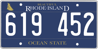 RI license plate 619452