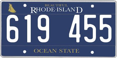 RI license plate 619455