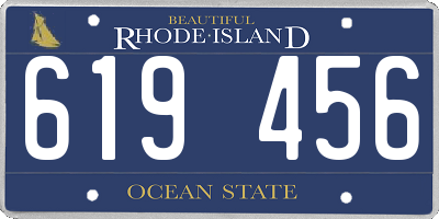RI license plate 619456