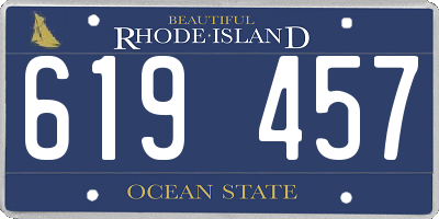 RI license plate 619457