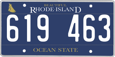 RI license plate 619463