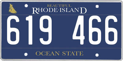 RI license plate 619466