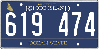 RI license plate 619474