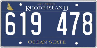 RI license plate 619478