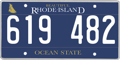 RI license plate 619482