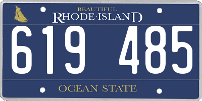 RI license plate 619485