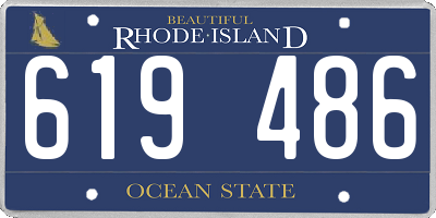 RI license plate 619486