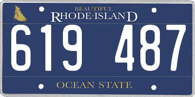 RI license plate 619487