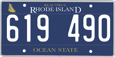 RI license plate 619490