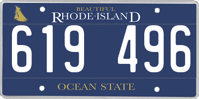 RI license plate 619496