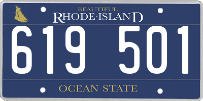 RI license plate 619501