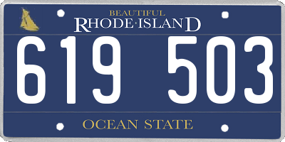 RI license plate 619503