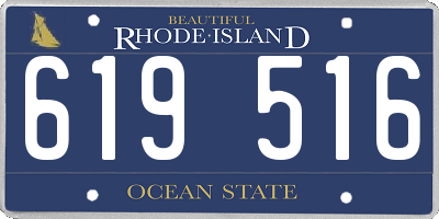 RI license plate 619516