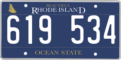 RI license plate 619534