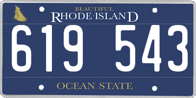 RI license plate 619543