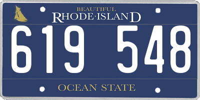 RI license plate 619548