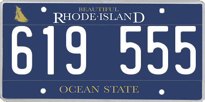 RI license plate 619555
