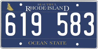 RI license plate 619583