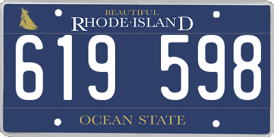 RI license plate 619598