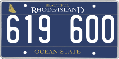 RI license plate 619600