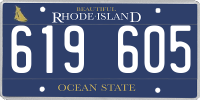 RI license plate 619605