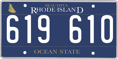 RI license plate 619610