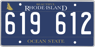 RI license plate 619612
