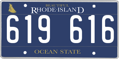 RI license plate 619616