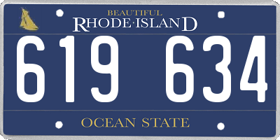 RI license plate 619634