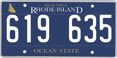 RI license plate 619635