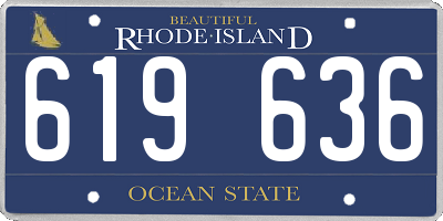 RI license plate 619636