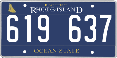 RI license plate 619637