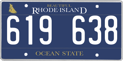 RI license plate 619638
