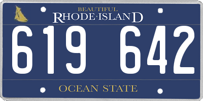 RI license plate 619642