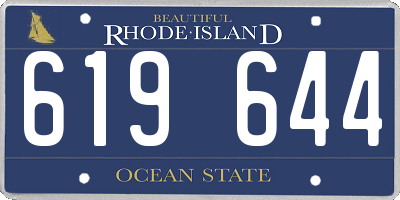 RI license plate 619644