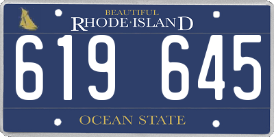 RI license plate 619645