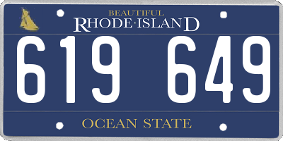 RI license plate 619649