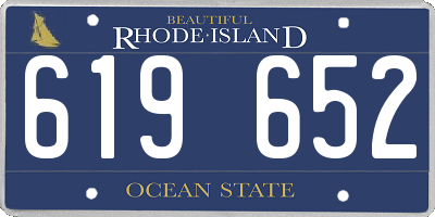 RI license plate 619652