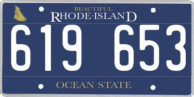 RI license plate 619653