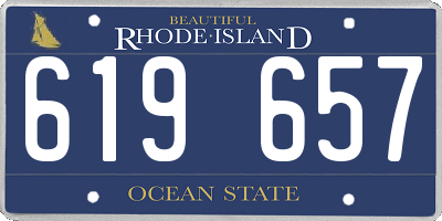 RI license plate 619657