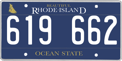 RI license plate 619662