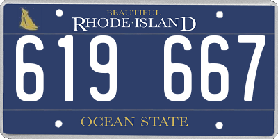 RI license plate 619667