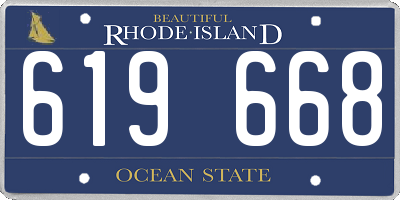 RI license plate 619668