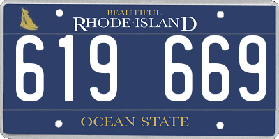 RI license plate 619669