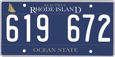 RI license plate 619672