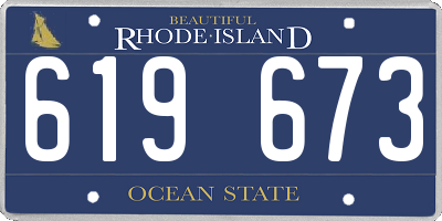 RI license plate 619673