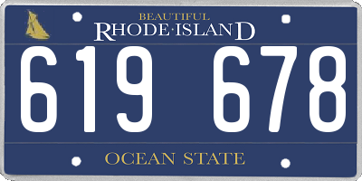 RI license plate 619678