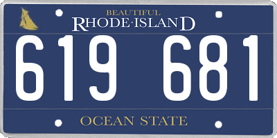 RI license plate 619681